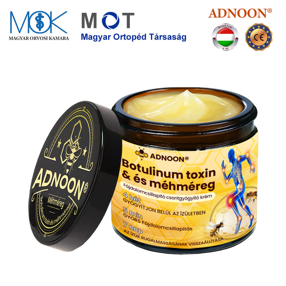 ADNOON® Botulinum Toxin & Méhméreg Fájdalomcsillapító Csontgyógyító Krém👨⚕️A Magyar Ortopéd Társaság (MOT) Által Jóváhagyva