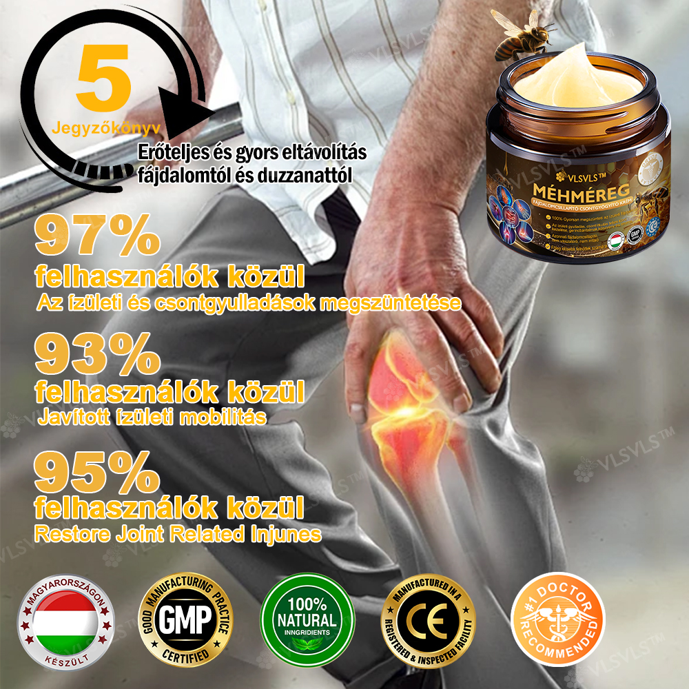VLSVLS™ Méhméreg Azonnali Ultra Erős Fájdalomcsillapító Krém - (Enyhíti a fájdalmat ízületi gyulladás, izomfájdalom, hátfájás, térdek, hát, vállak, csípők, csuklók, kezek esetén)