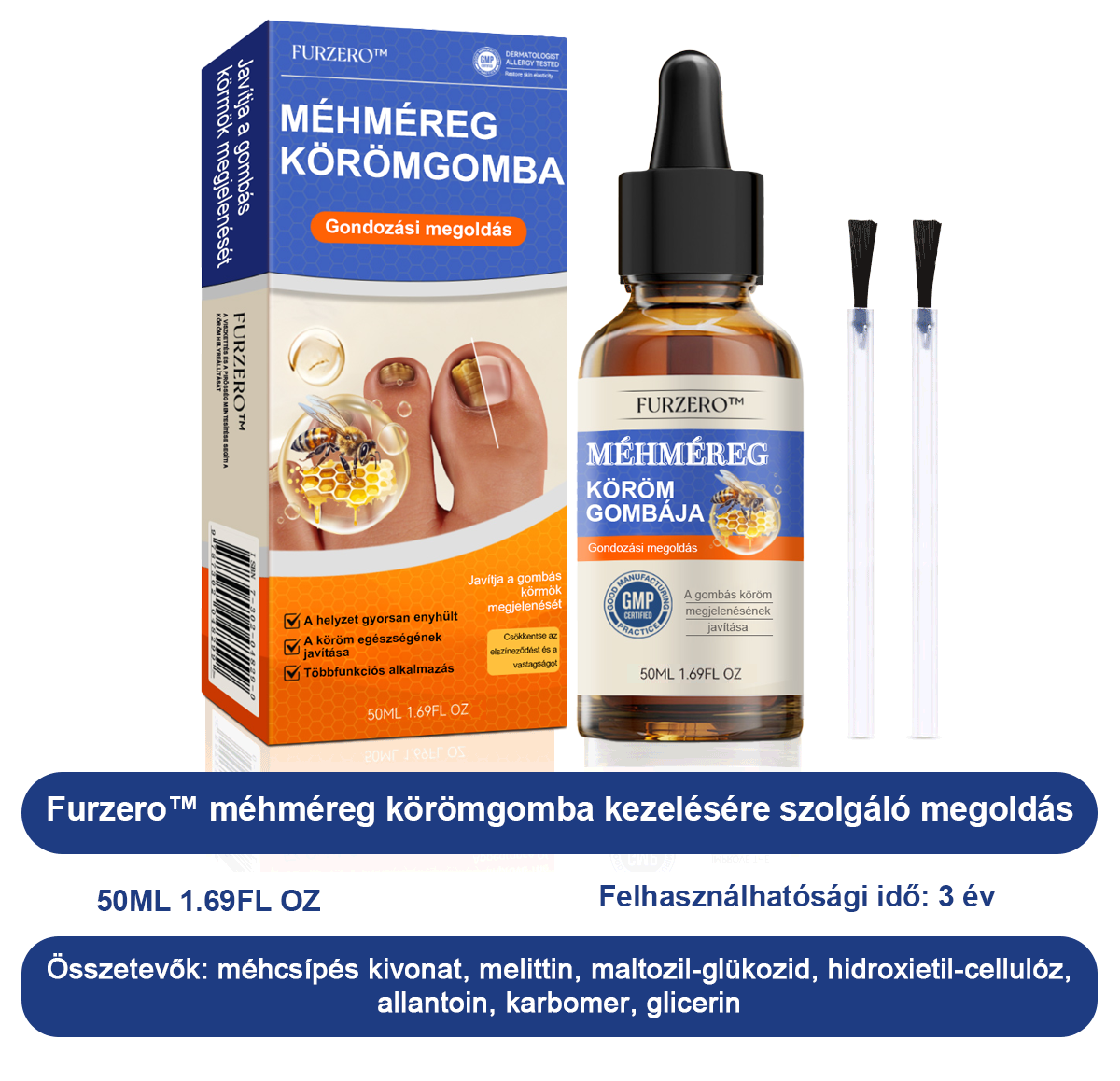 🐝🐝Furzero™ Méhméreg Körömgomba Kezelőoldat: Teljes megoldás a körömgomba problémájára🌟👣