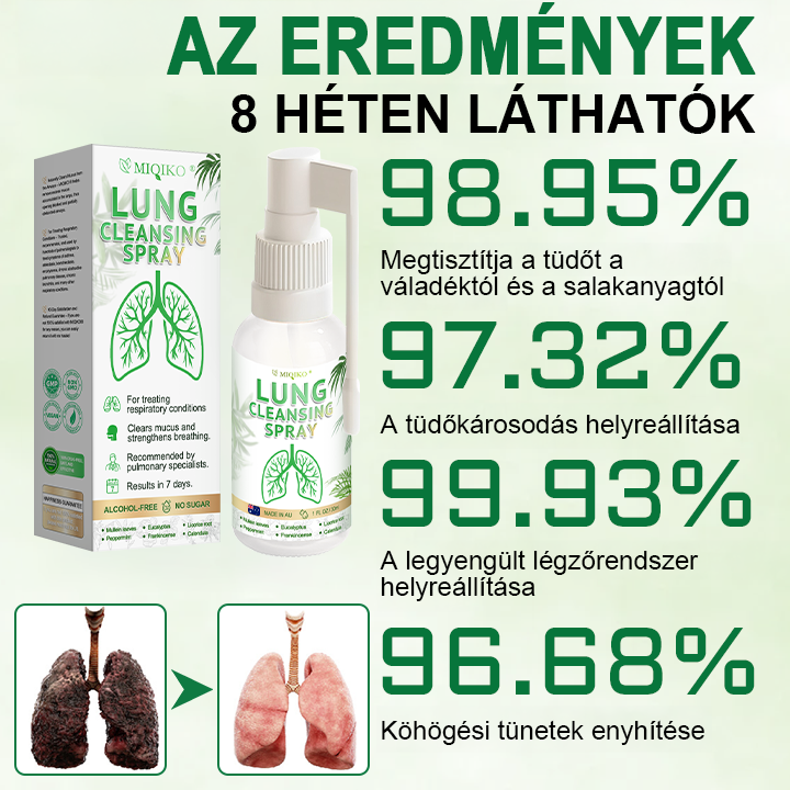 [Hivatalos márkaüzlet] 👨‍⚕️𝐌𝐈𝐐𝐈𝐊𝐎® Fejlett tüdőtisztító spray (☘️Tüdőspecialisták ajánlásával☘️)