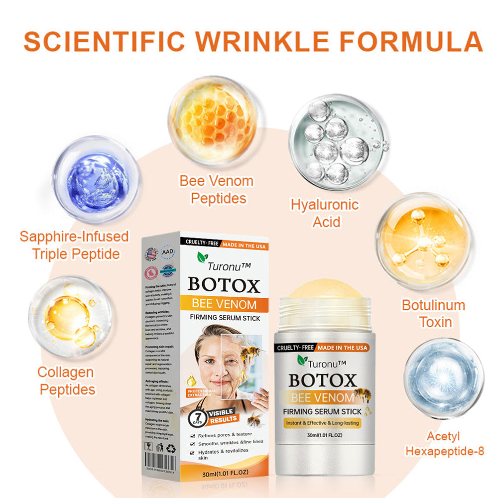 Az USA-ból készült és szállították✨Turonu™ Botox Bee Venom bőrfeszesítő szérumstick (🔥Utolsó NAP 70% KEDVEZMÉNY)💄